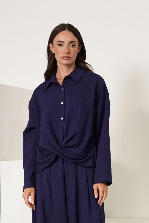 Navy blue twisted shirt