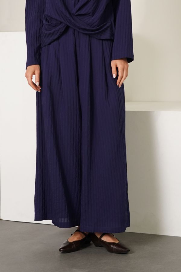 Navy blue extra wide leg trousers