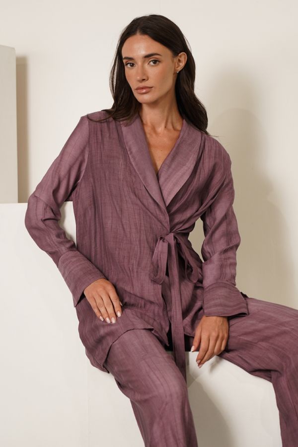Purple jacket with side tie