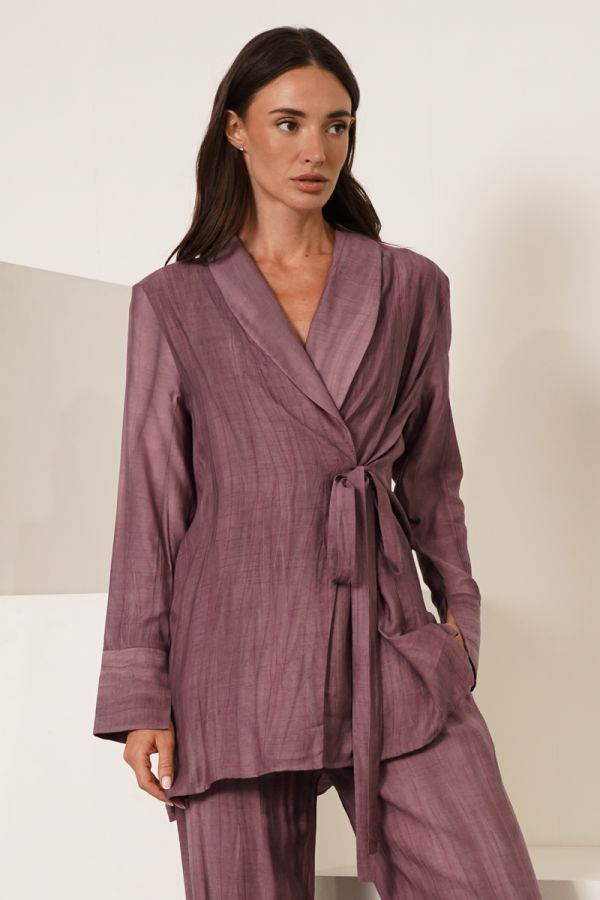 Purple jacket with side tie