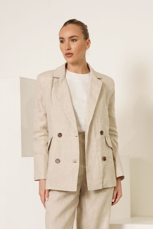 Cream linen blazer