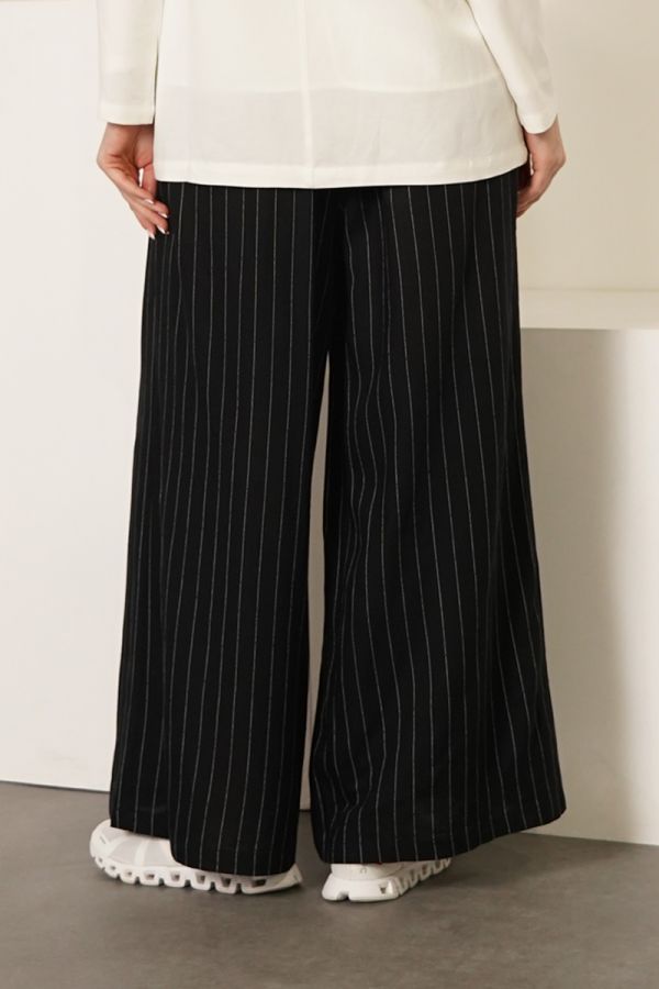 Black striped trousers