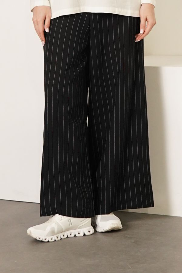 Black striped trousers