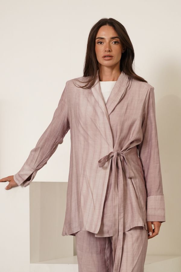 Pink jacket with side tie