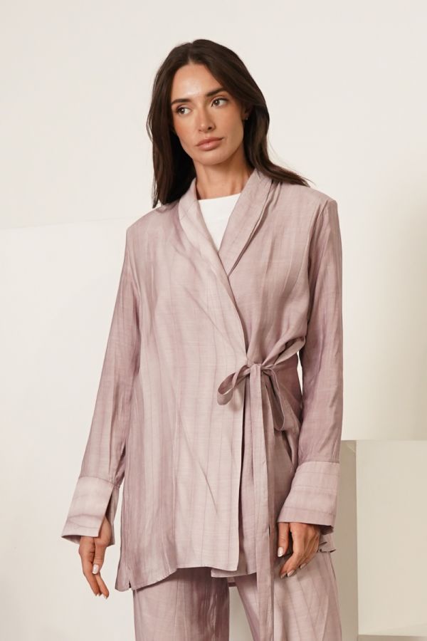 Pink jacket with side tie