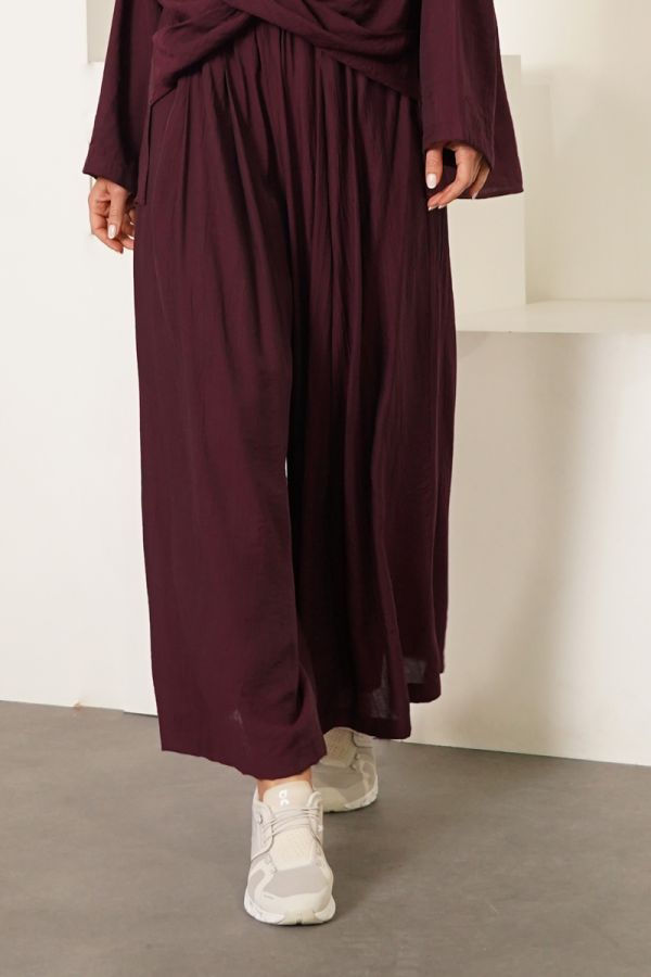 Purple extra wide leg trousers
