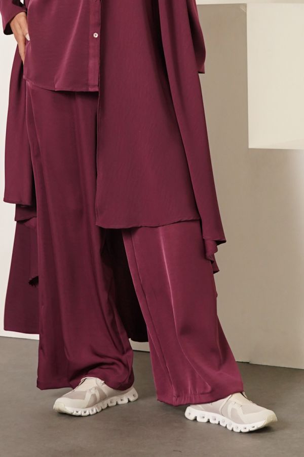 Purple wide leg trousers