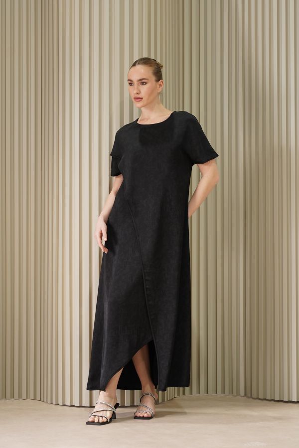 Black dress with white outlines
