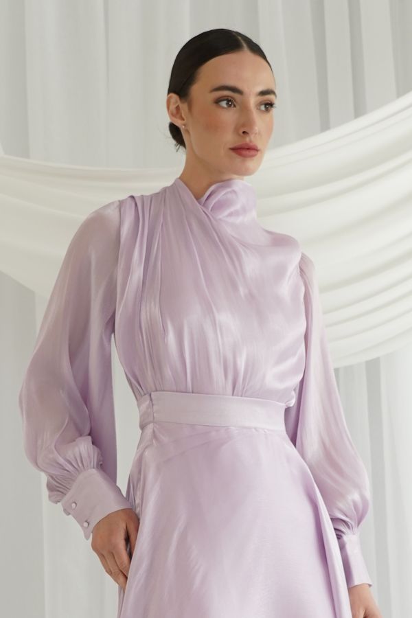 Lavender side twisted shirt