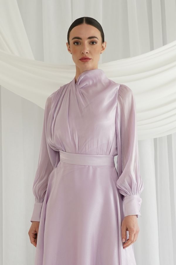 Lavender side twisted shirt