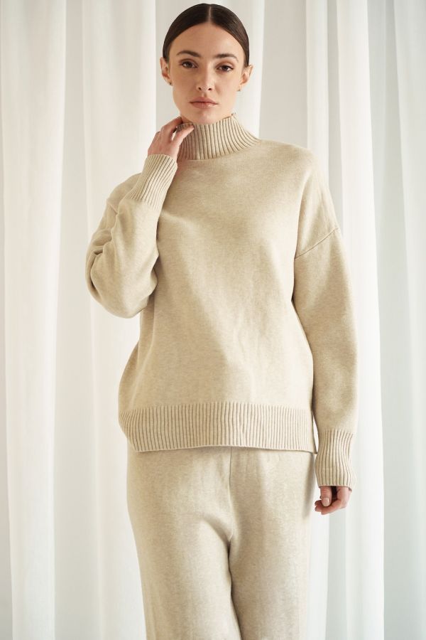 Oat knitted co-ord