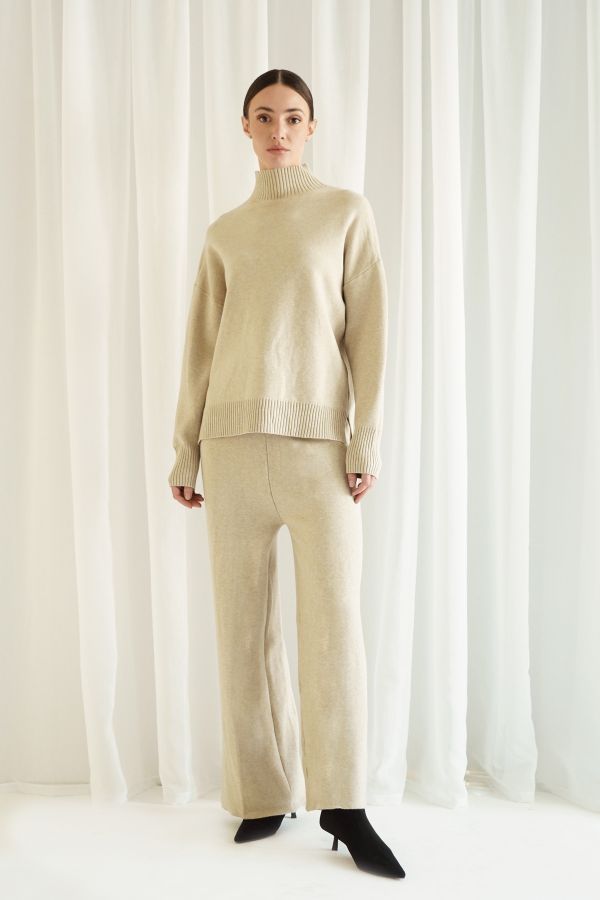 Oat knitted co-ord