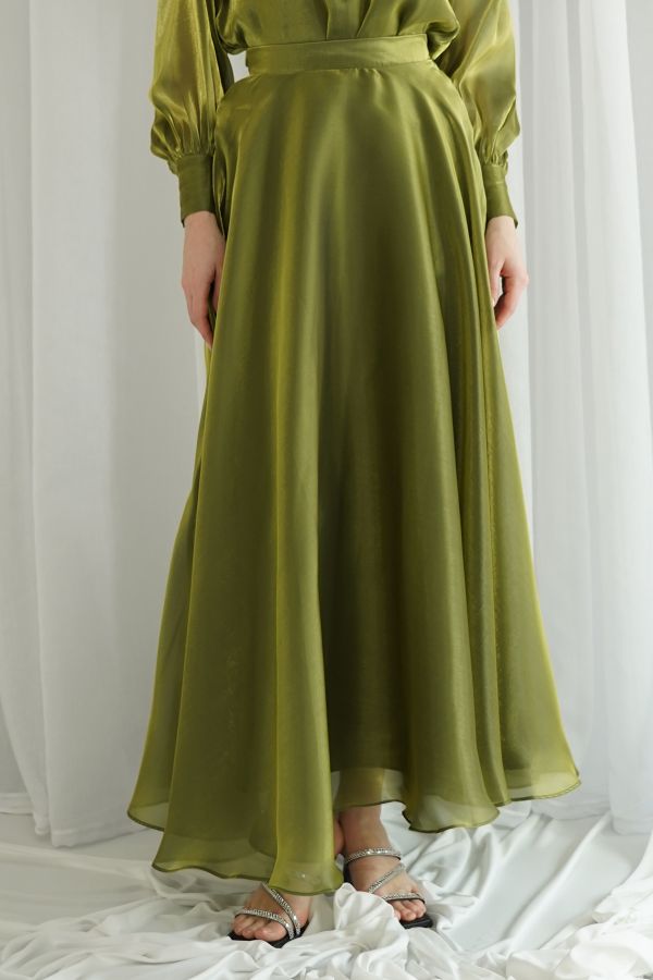 Green organza skirt 8776