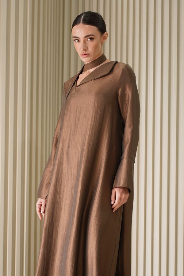 Brown asymmetric dress