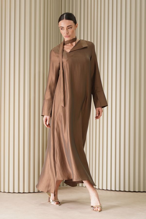 Brown asymmetric dress
