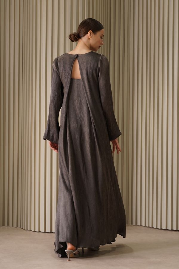 Bronze back cut out dress