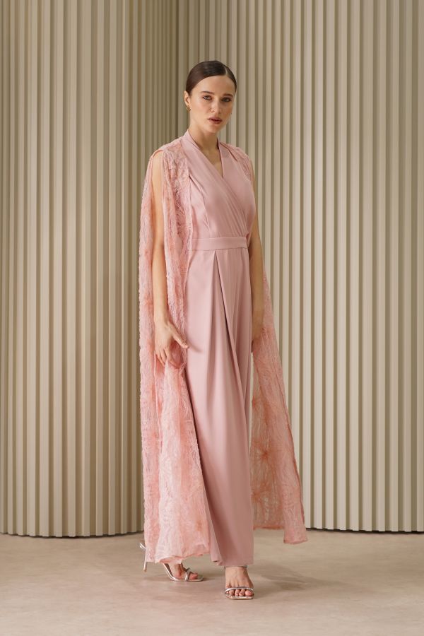 Pink embroidered cardigan