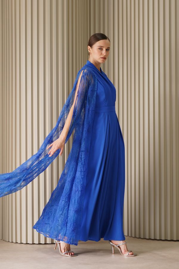 Royal blue embroidered cardigan