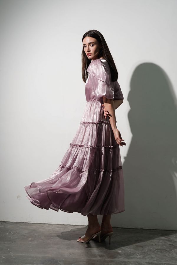 Purple  tiered dress